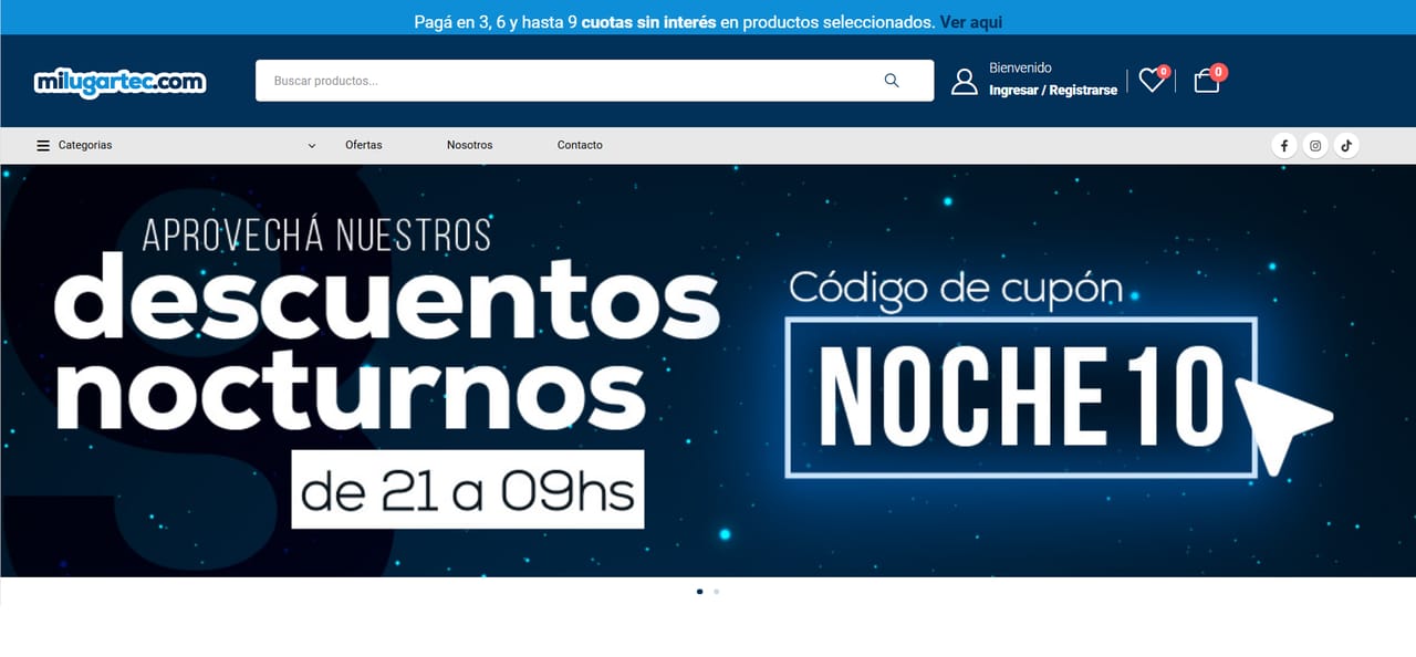 Captura del sitio de Mi Lugar Tec